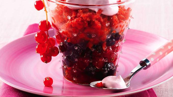 Granité de fruits rouges façon melba