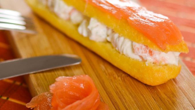 Éclair au saumon fumé