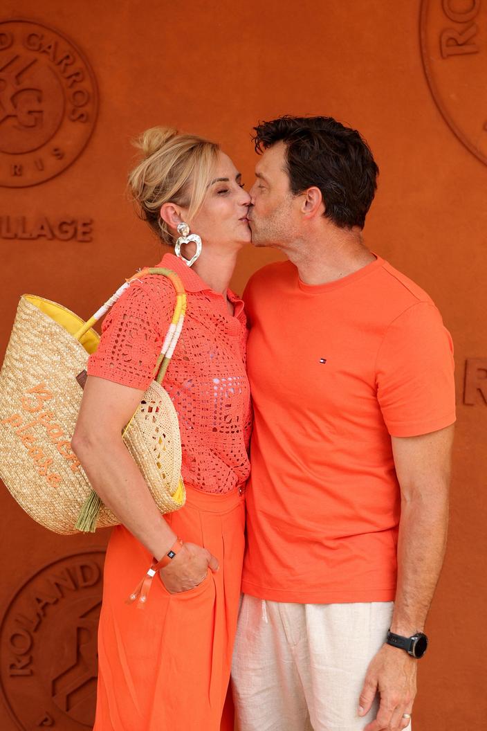 À Roland-Garros, Élodie Gossuin et son mari Bertrand Lacherie s ...