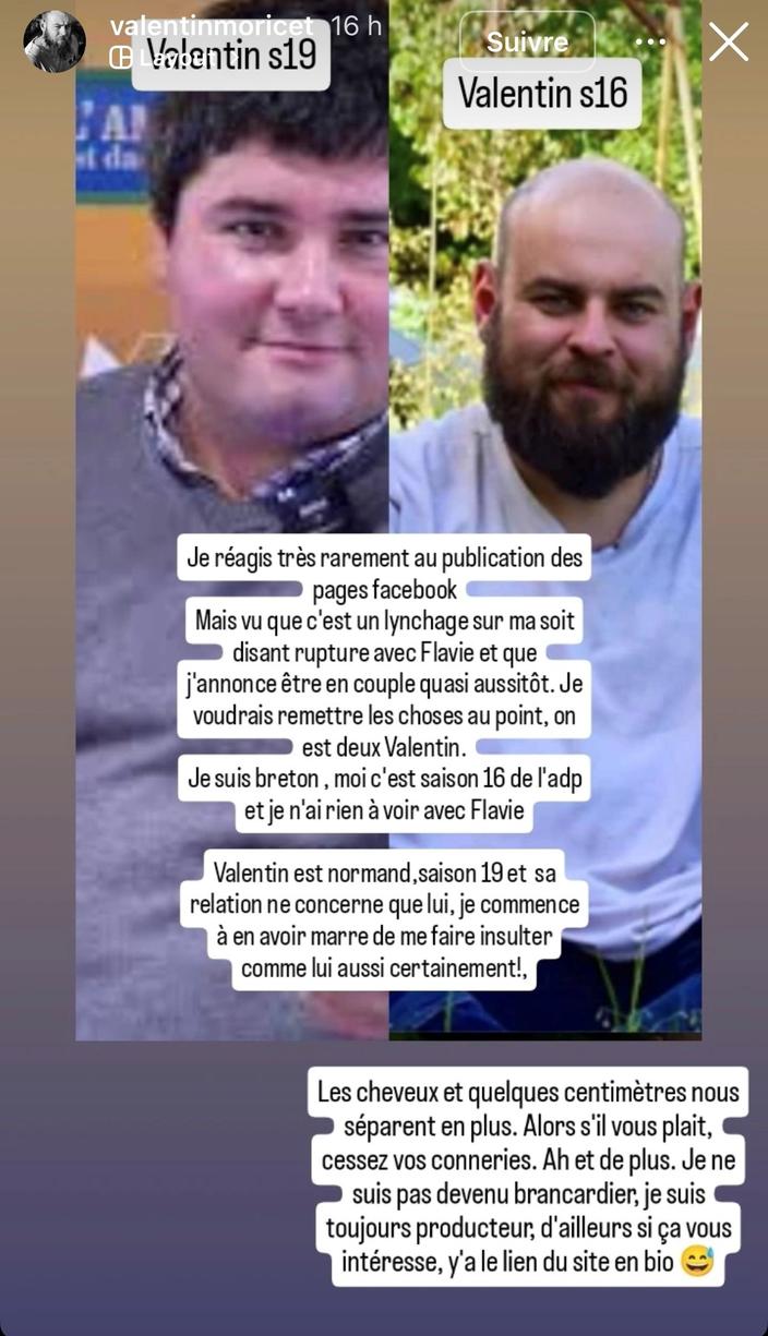 J'en ai marre» : le coup de gueule d'un ancien candidat de «L'amour est  dans le pré» confondu avec Valentin, l'ex de Flavie