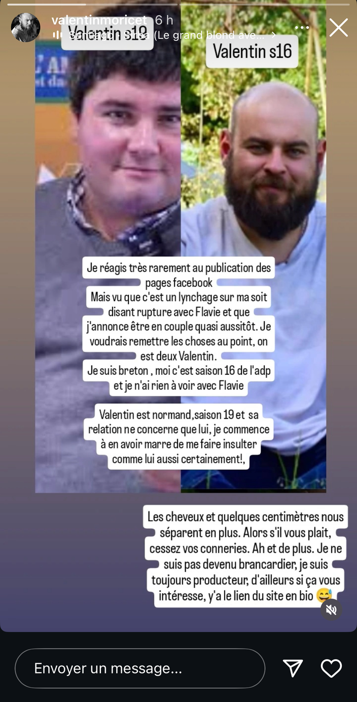 Valentin (L'amour est dans le pré) confondu avec un autre candidat, il tape du poing sur la table : "Je commence à en avoir marre de me faire insulter"