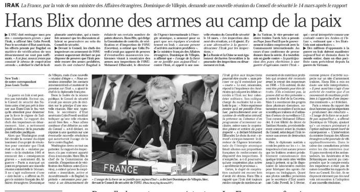 14 Février 2003 : Le Discours Marquant à L'ONU De Dominique De Villepin ...