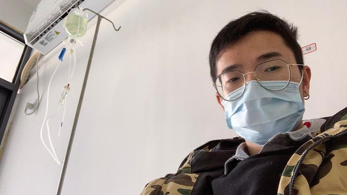 Foto de Xiao Yao, llega desde el coronavirus, tomada el 4 de febrero en el hospital.'hôpital.