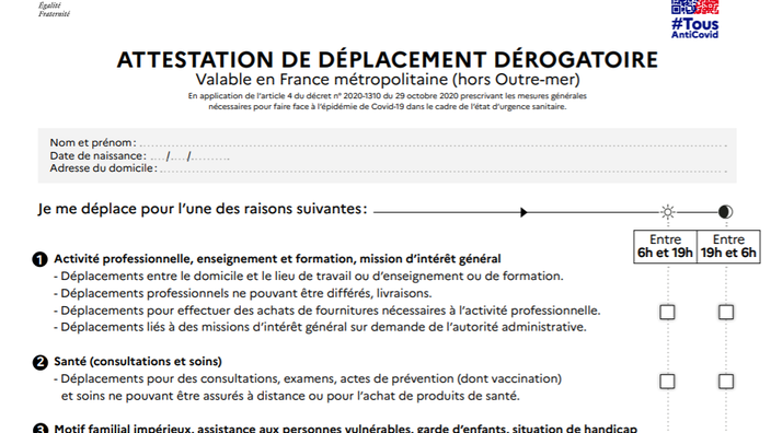 covid 19 voici l attestation de deplacement qui s applique desormais a toute la france