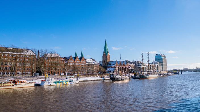 Brême en hiver, promenade au fil de la Weser