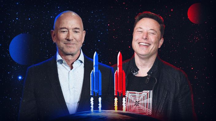 « Il faut aller sur la Lune avant SpaceX » : la rivalité entre Elon Musk et Jeff Bezos repart de plus belle dans l’espace