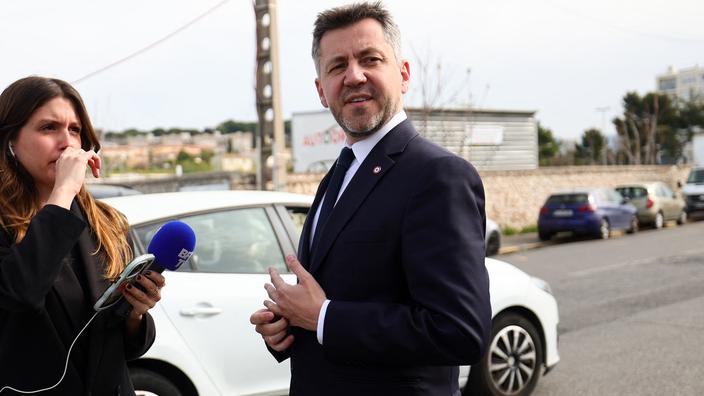 فرانك أليسيو، مرشح التجمع الوطني لرئاسة بلدية مرسيليا، في 5 أبريل 2025.