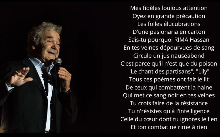 Pierre Perret à Rima Hassan : «Ton combat ne rime à rien»