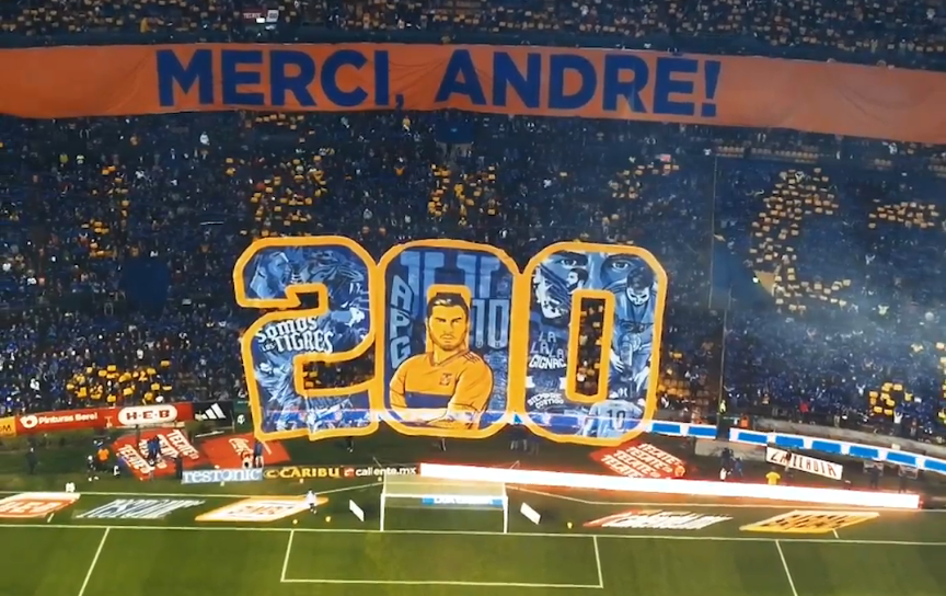Foot : stade plein, tifo, fumigènes...les Tigres ont célébré les 200 buts de Gignac (vidéo)
