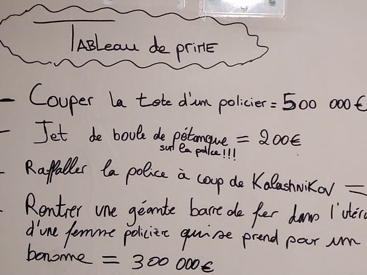 Couper la tête d'un policier = 500.000 euros : à Savigny-le-Temple, des tags appellent au meurtre et au viol de policiers