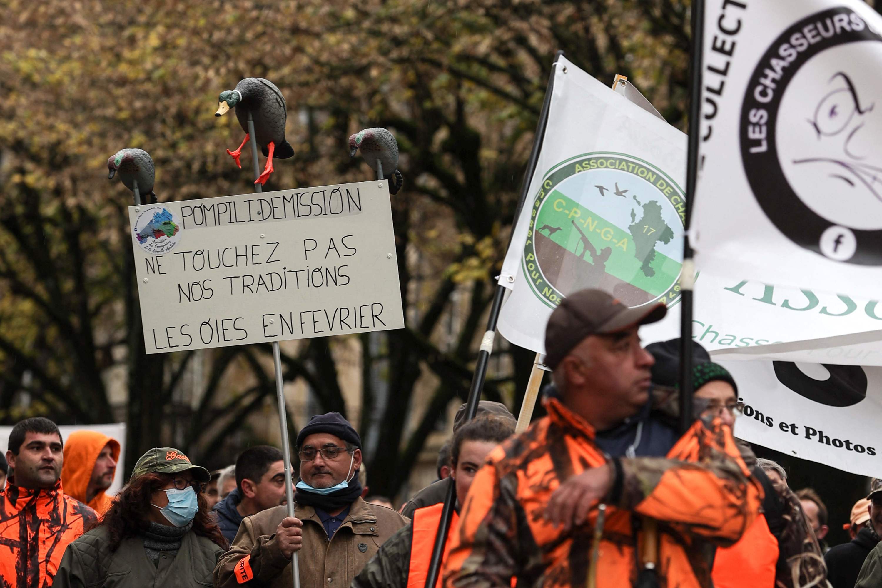 Bordeaux manifestation pour le maintien de la chasse le week end