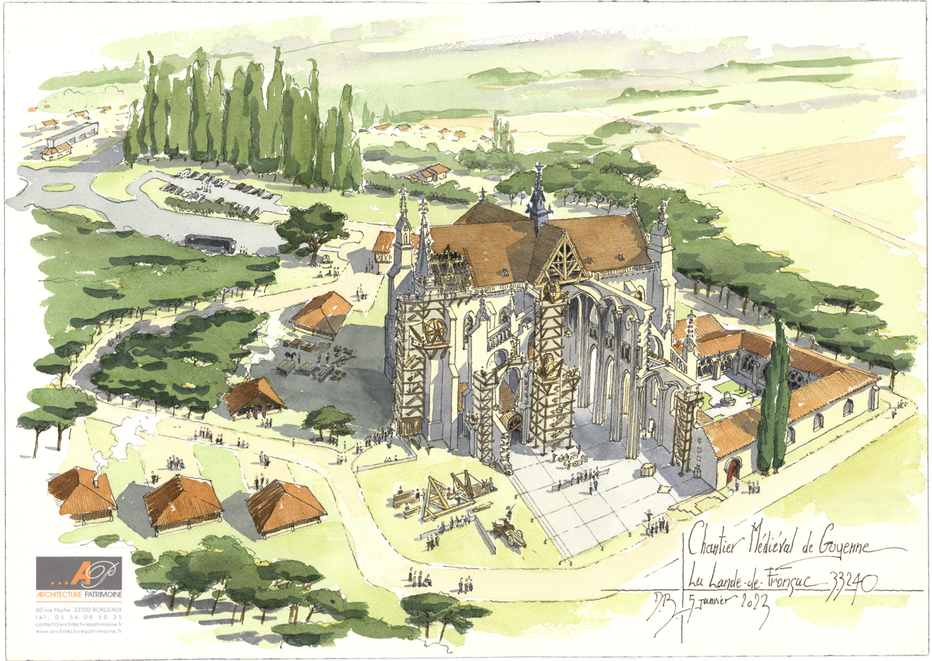 Ici on retrouve l'histoire de l'homme : à La Lande-de-Fronsac, un chantier médiéval avec des méthodes ancestrales