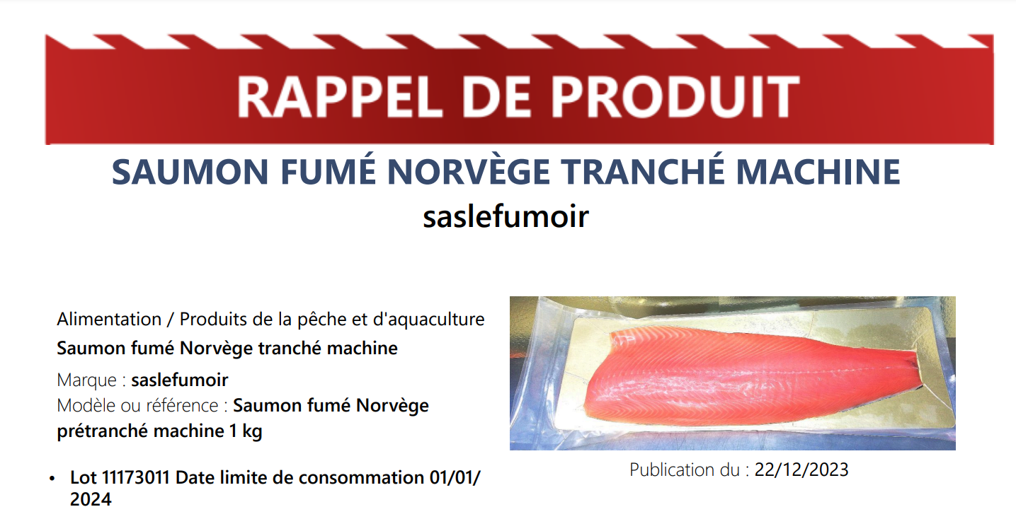 Du saumon fumé rappelé dans toute la France pour un risque de contamination  à la listeria