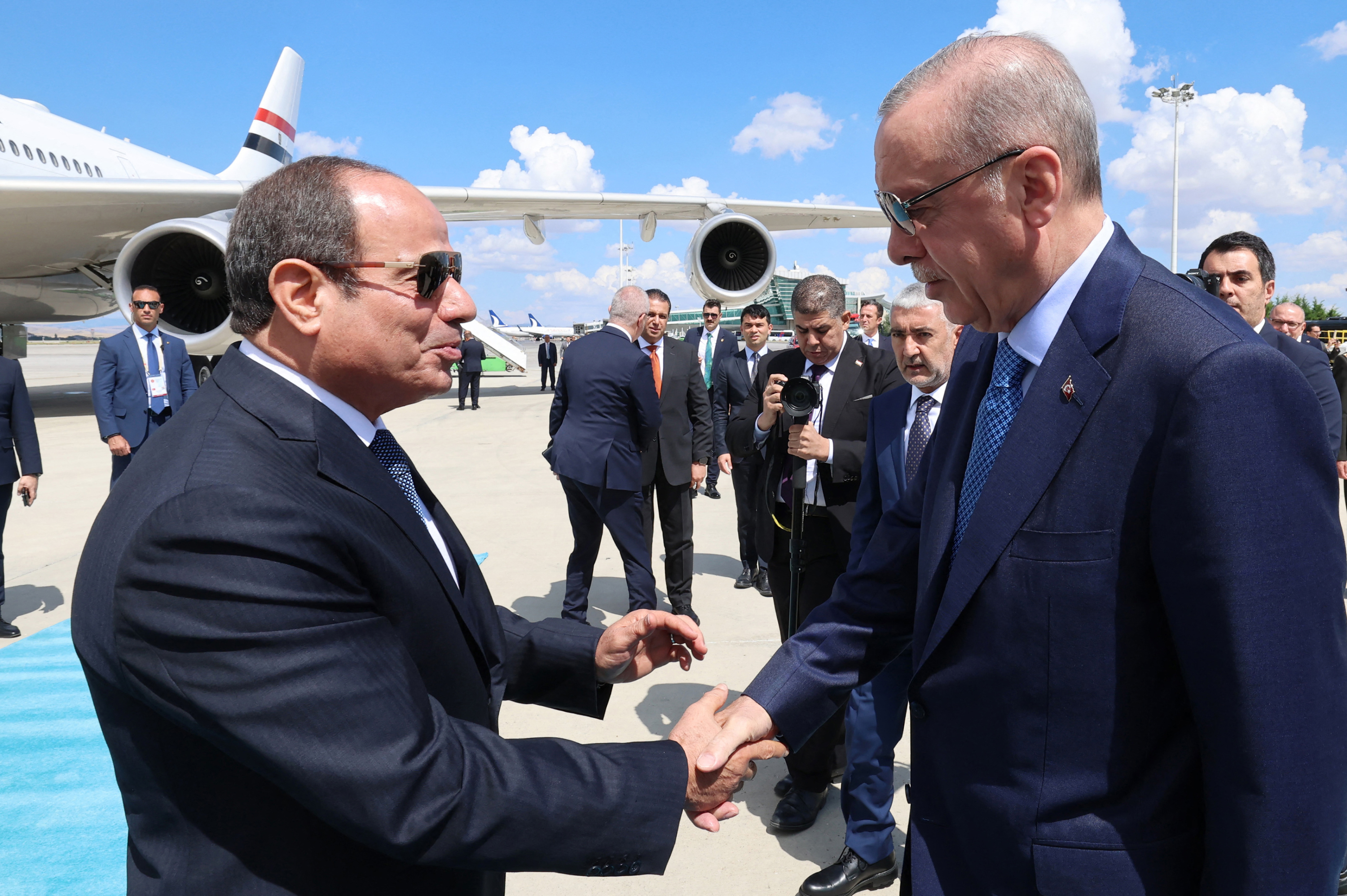 Le président turc Erdogan accueille son homologue égyptien Sissi à Ankara pour une visite de réconciliation