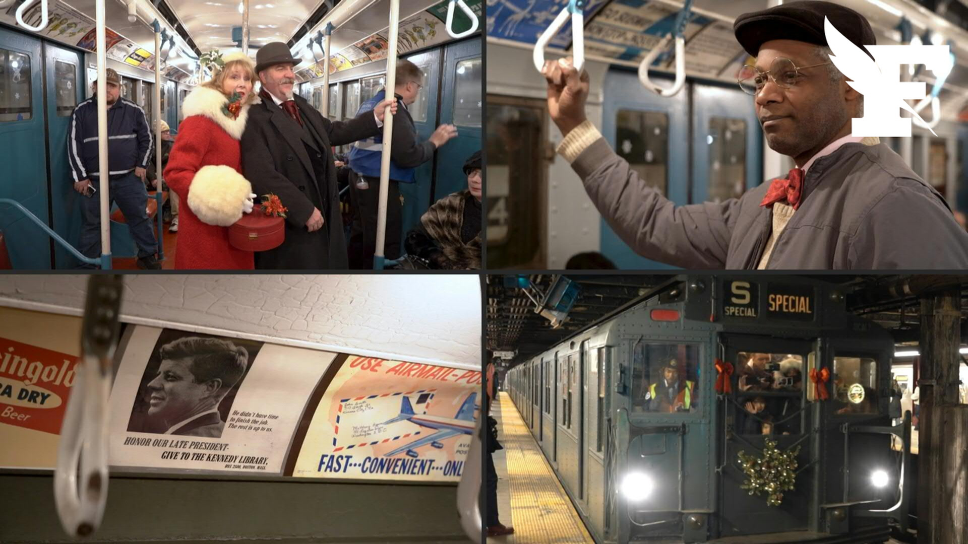 Ventilateurs au plafond, éclairage à l’ampoule... Les rames vintage du métro de New York font leur retour pour les fêtes de fin d’année