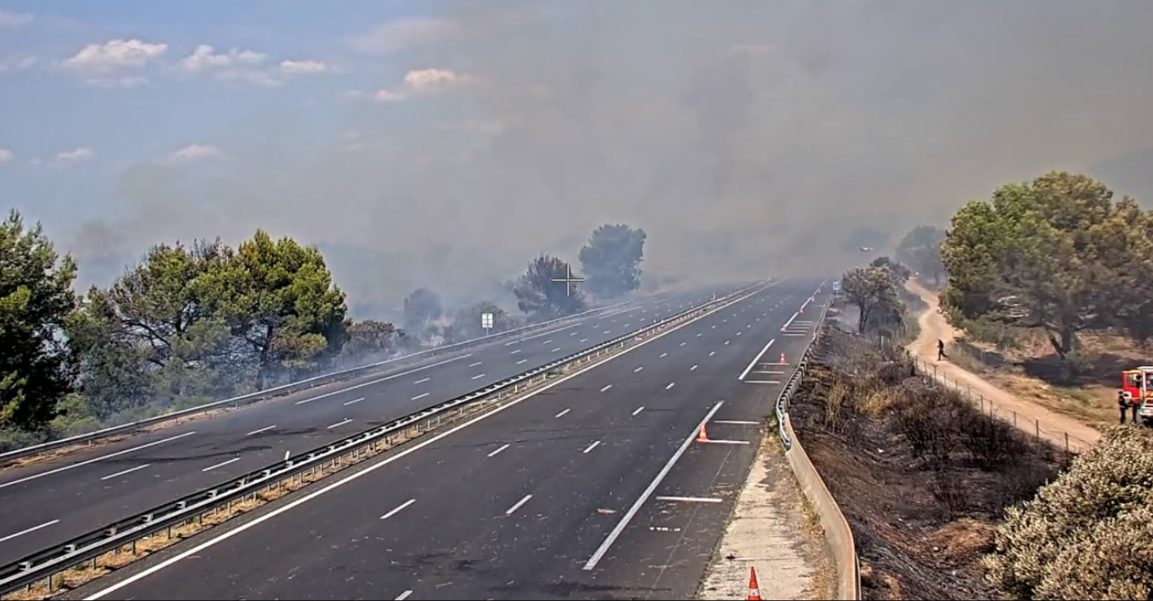 Violents incendies en cours en Occitanie: la circulation sur l’ A9 et l’A61 perturbée