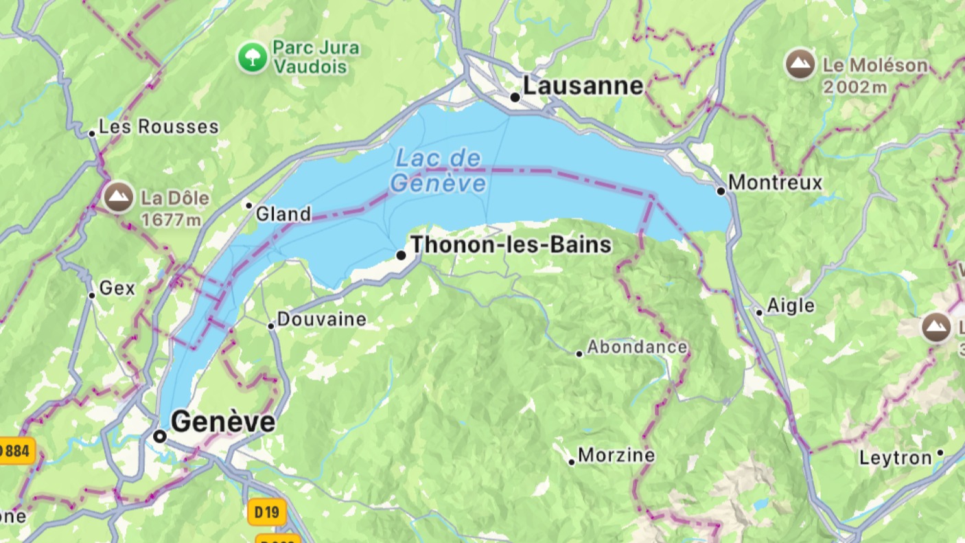Le lac Léman rebaptisé par erreur «lac de Genève» sur l’application Plans d’Apple