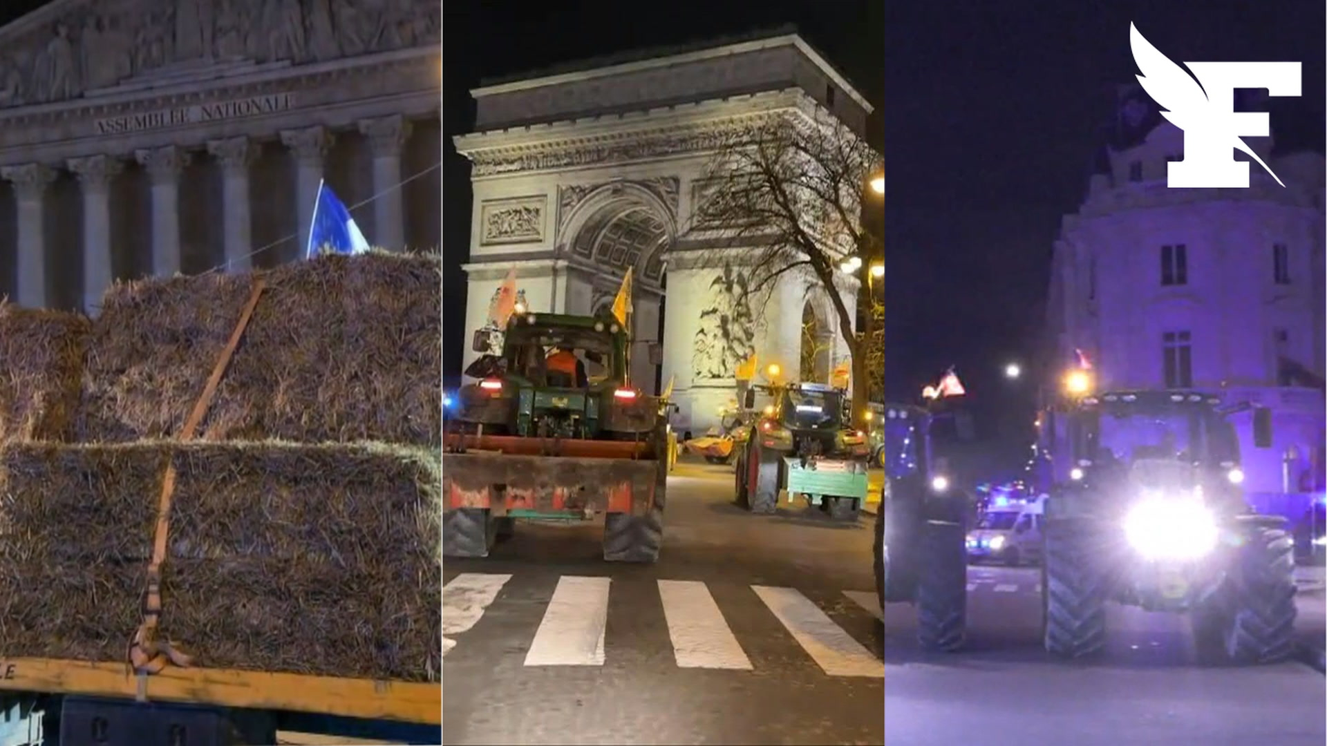 Porte Dauphine, Champs-Élysées, Assemblée nationale… Les images des dizaines de tracteurs dans Paris