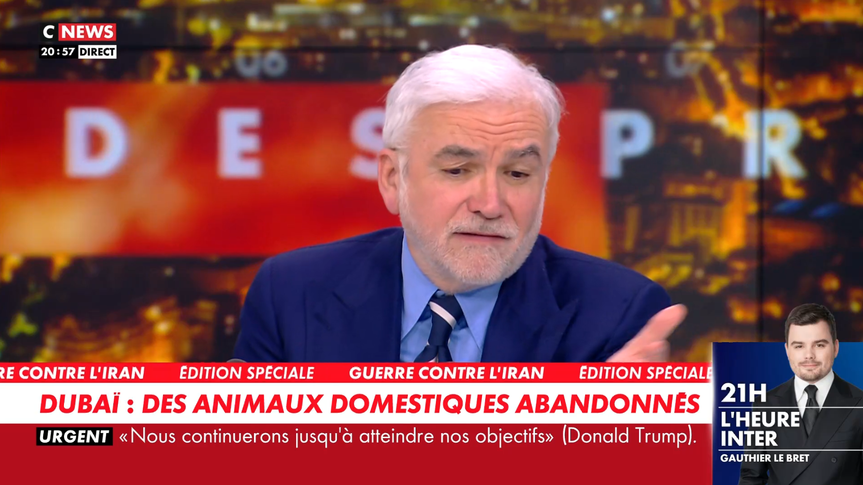 Pascal Praud critique l'abandon des animaux par des influenceurs partant à Dubaï face à la guerre au Moyen-Orient