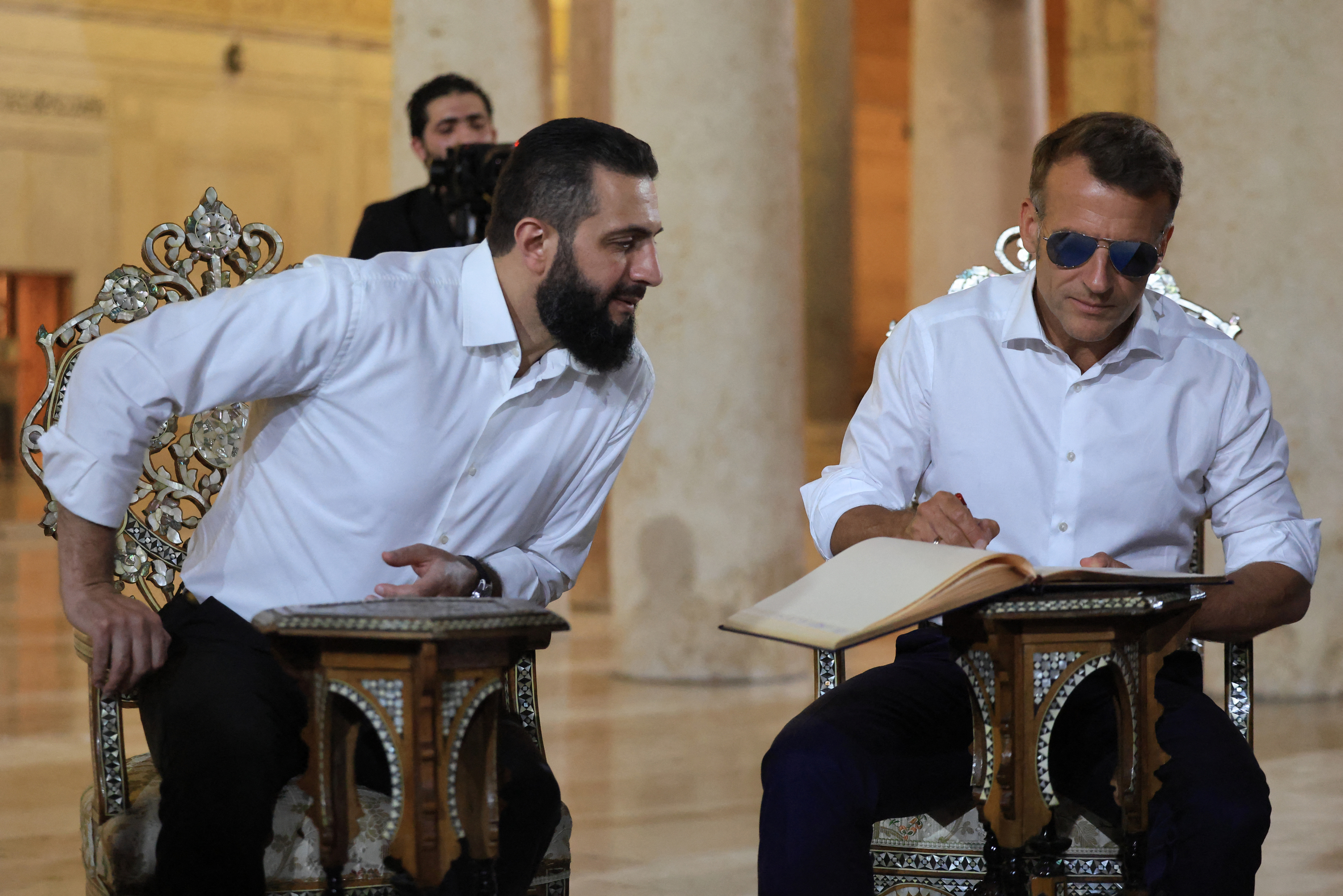 Syrie: explosion entendue à Damas, où Emmanuel Macron est en visite