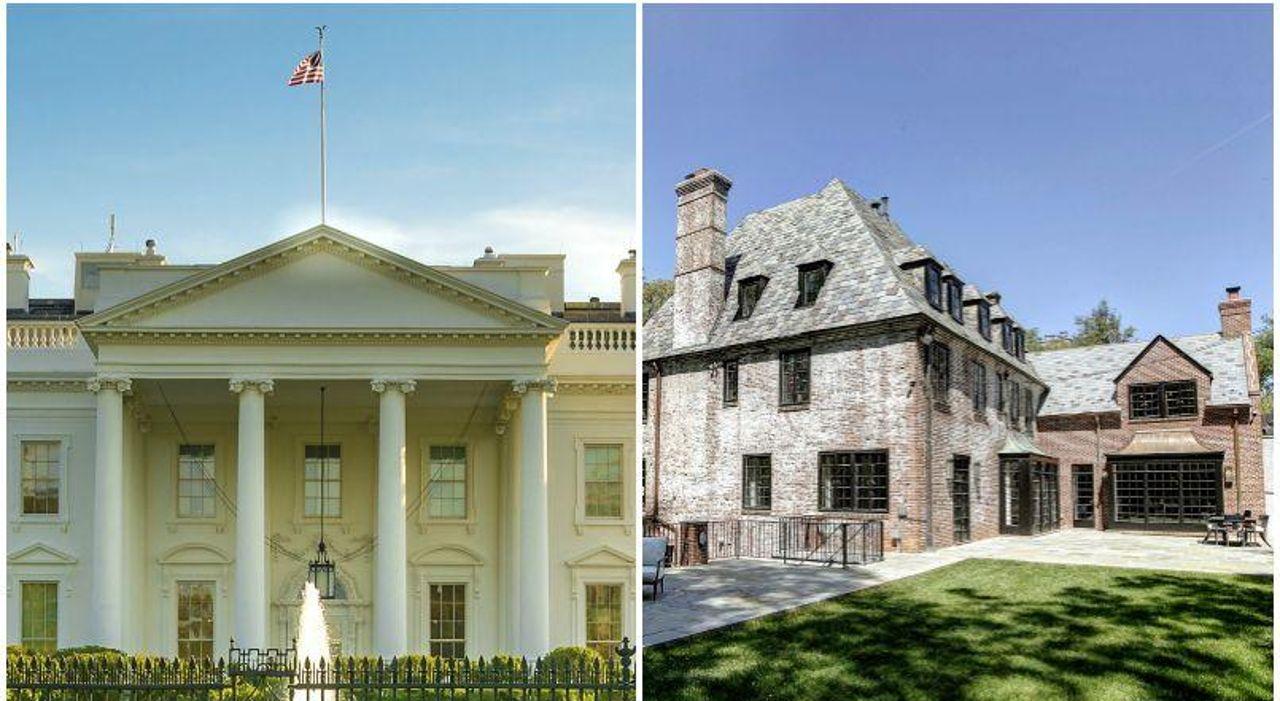 À gauche: la Maison Blanche; à droite: la résidence des Obama