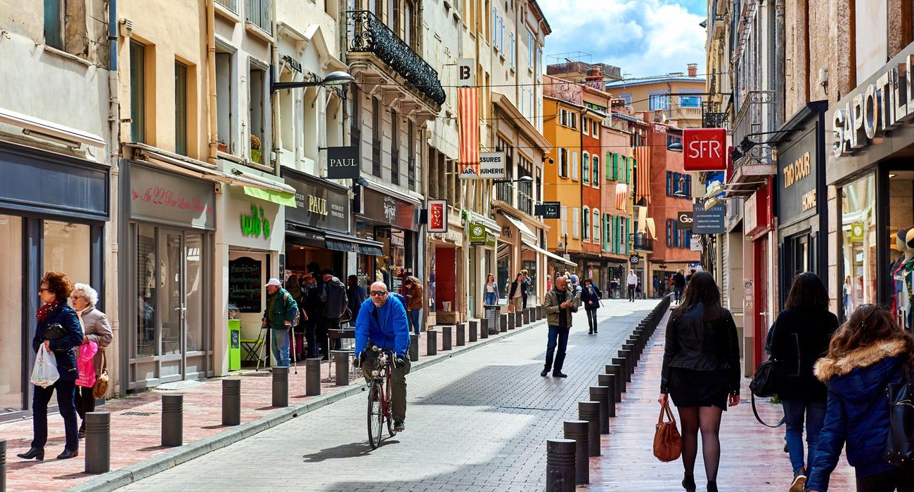 Le centre-ville de Perpignan, l’une des villes concernées par le plan gouvernemental «Action cœur de ville»