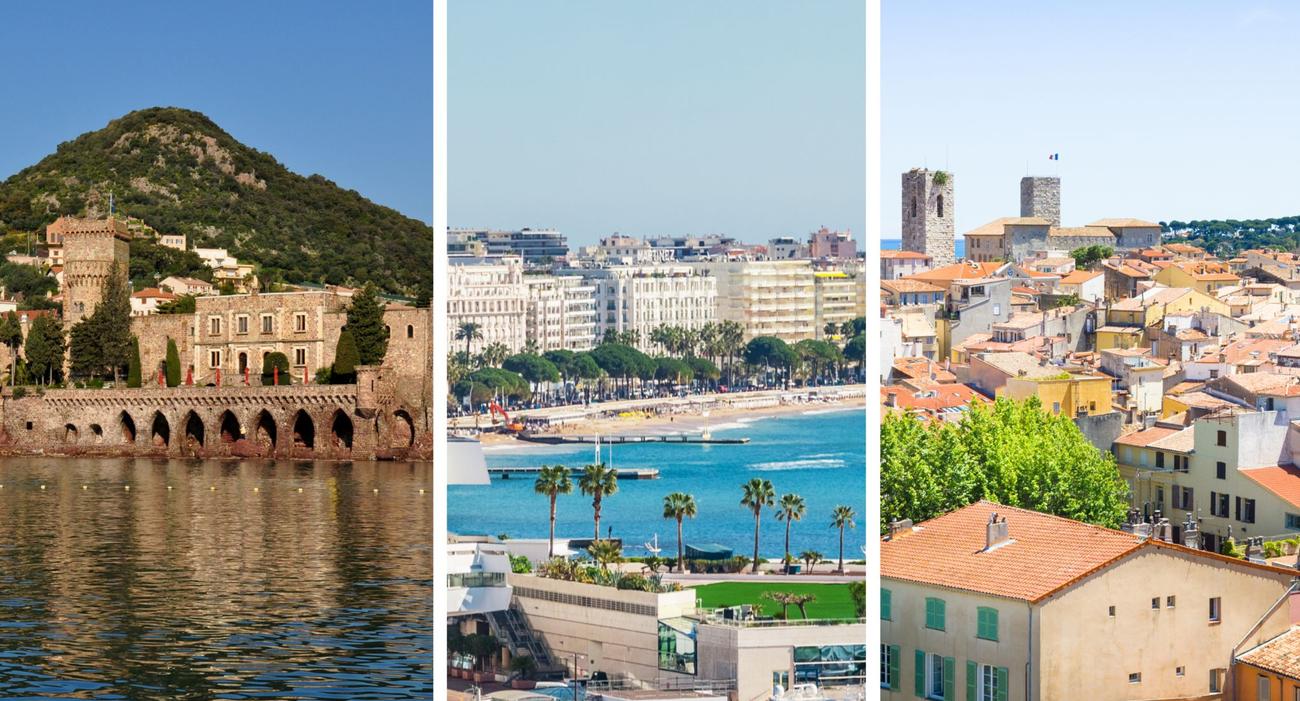 De gauche à droite: Mandelieu, Cannes et Antibes, victorieuses de ce classement intermédiaire des villes où prendre sa retraite.