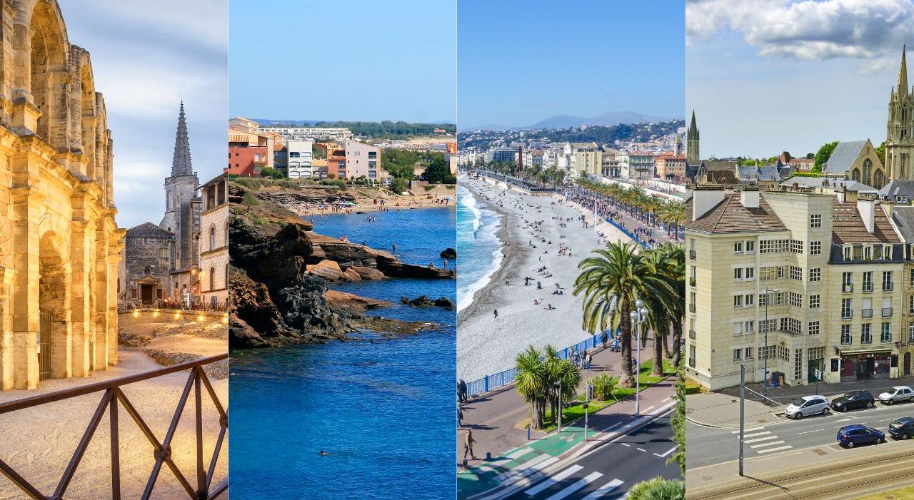 De gauche à droite: Arles, Agde, Nice et Caen