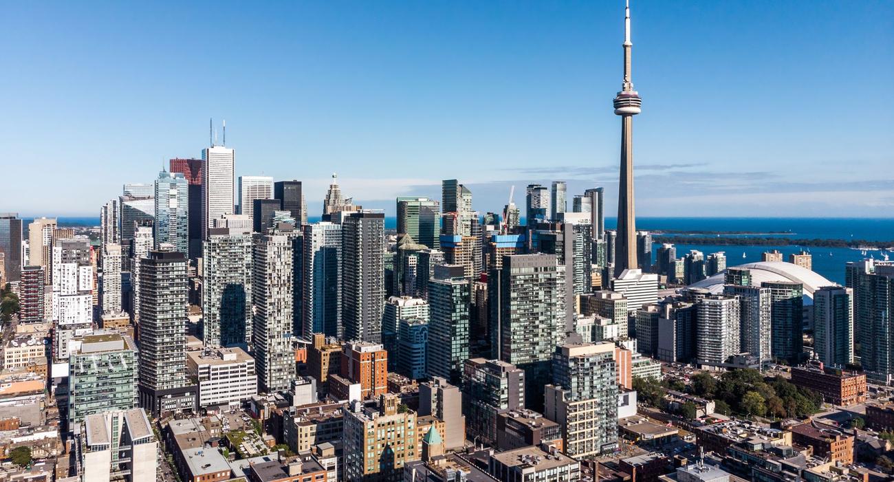 Vue aérienne sur le centre-ville de Toronto