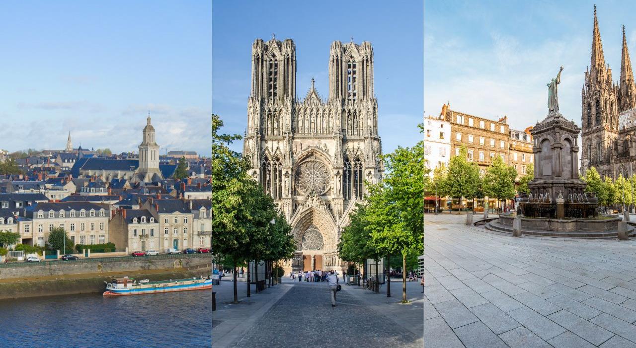 De gauche à droite: Angers, Reims et Clermont-Ferrand