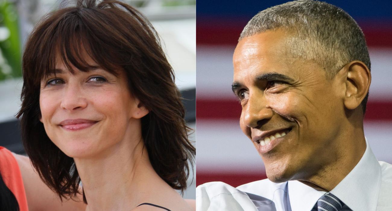 Sophie Marceau et Barack Obama.