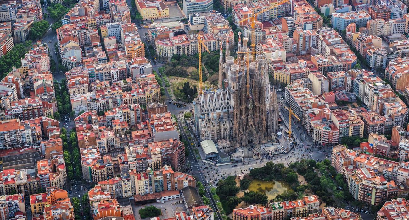 Vue aérienne de Barcelone.