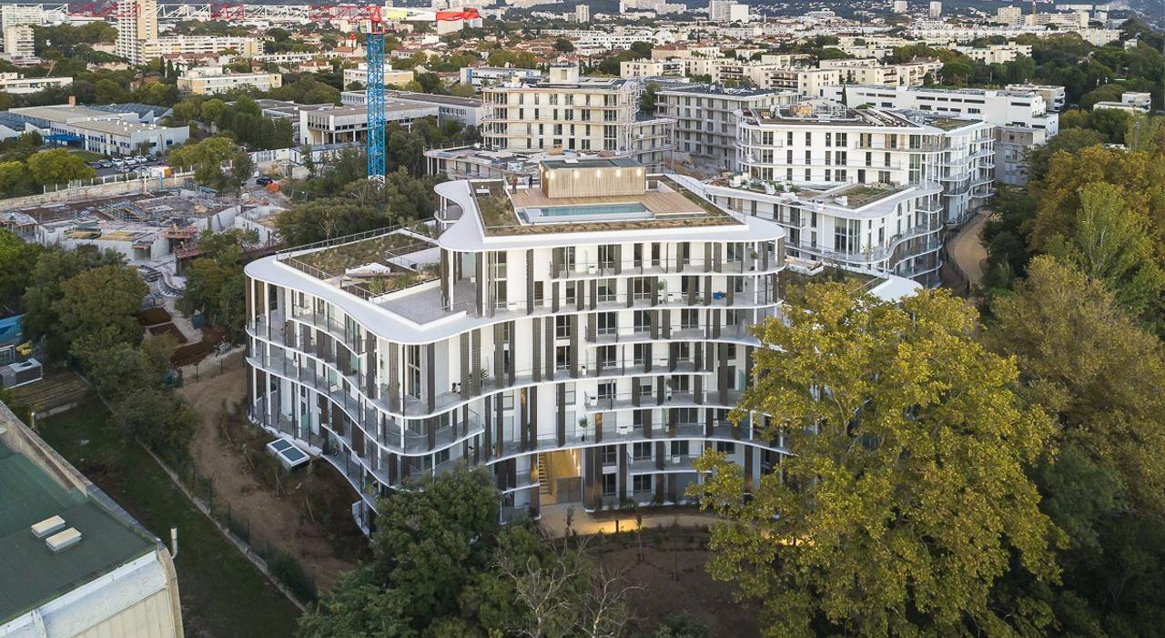 Sur une friche tertiaire des quartiers sud de Marseille, Nexity Héritage développe un programme baptisé Art’chipel qui doit compter 344 logements.