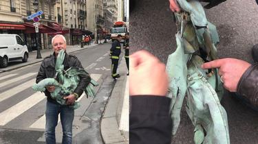 Notre-Dame: le coq de la flèche retrouvé parmi les décombres