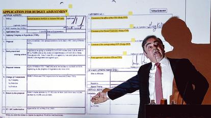 Lors d’une conférence de presse à Beyrouth, le 9 janvier, Carlos Ghosn a dévoilé des documents à l’appui de sa défense.