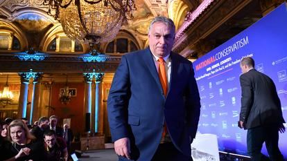 Le Premier ministre hongrois Viktor Orbán à la Conférence sur le Conservatisme national, le 4 février 2020 à Rome.