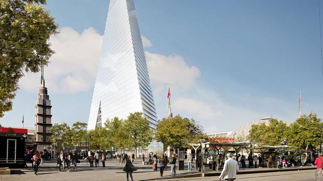 Conçue par l’agence suisse d’architecture Herzog & de Meuron, la tour Triangle, au sein de Paris Expo, porte de Versailles, doit être terminée fin 2026.