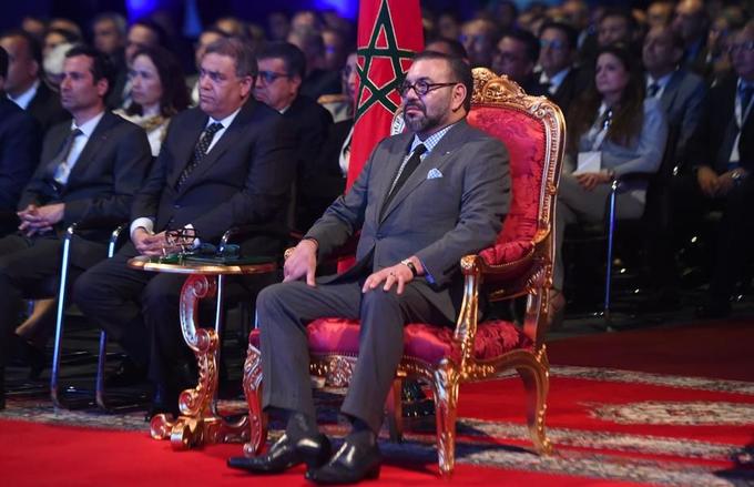 Le roi Mohammed VI, lors de l'inauguration de l'usine PSA de Kénitra, le 21 juin 2019.