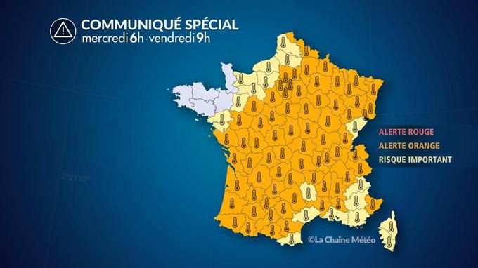 73 départements sont en alerte orange ce mercredi. 