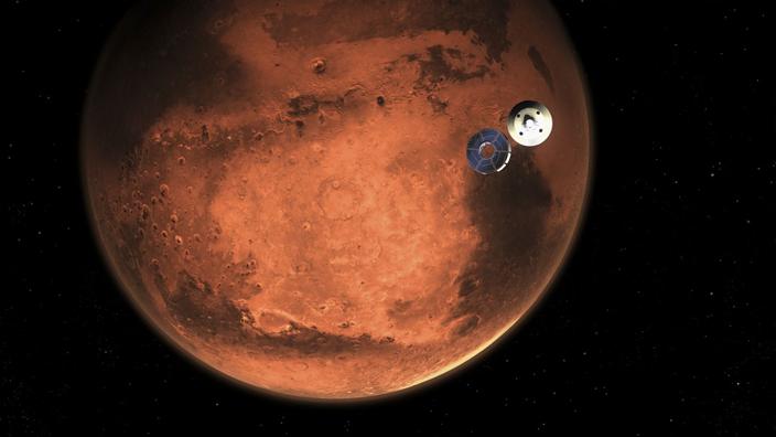 Unha foto do planeta Marte tomado o 15 de febreiro.