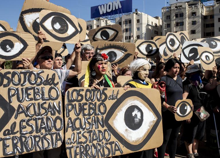Manifestation au Chili, en décembre 2019.