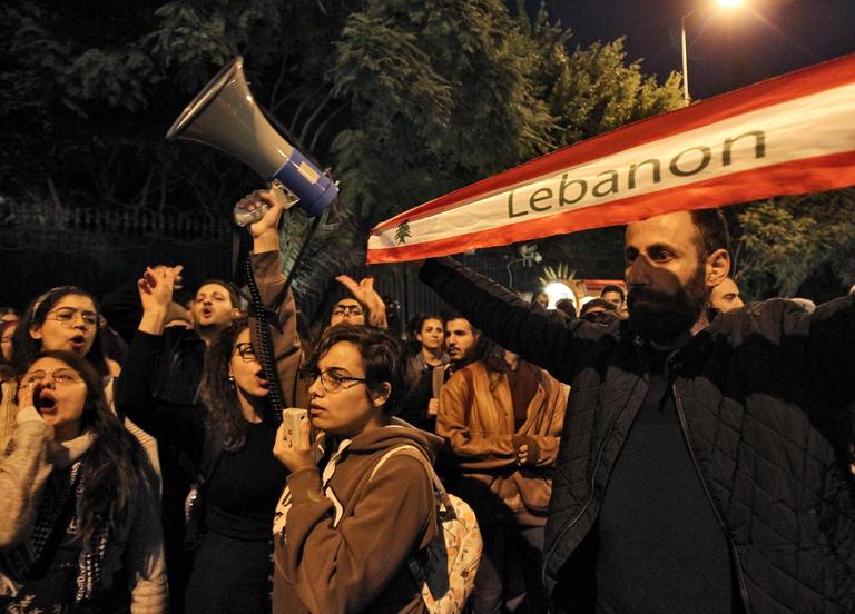 Manifestation au Liban, en décembre 2019.