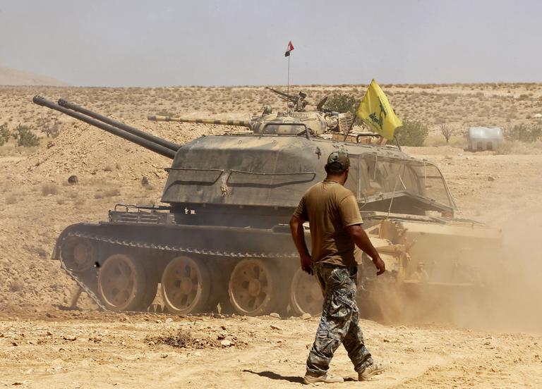 Un char du Hezbollah libanais dans la région de Qalamoun en Syrie, en 2017.