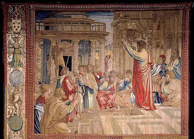 «Le Sermon de saint Paul à Athènes», tel que représenté dans l’œuvre de Raphaël.