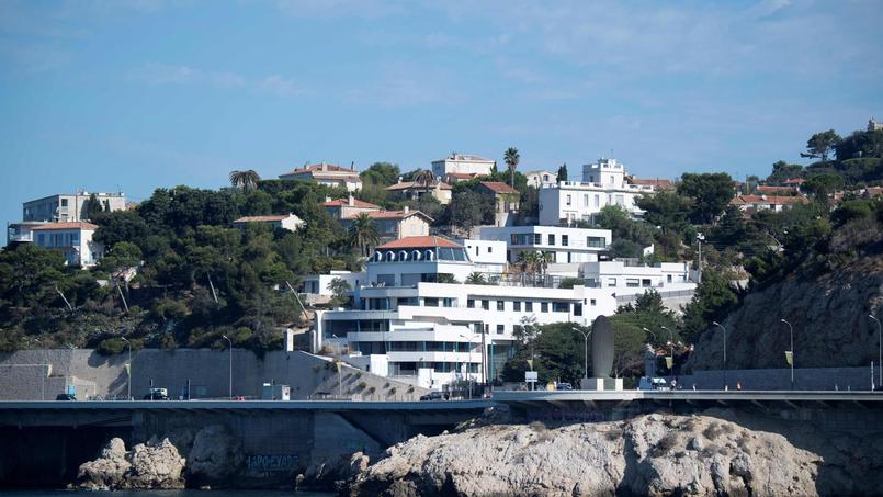 Vue sur les villas du parc Talabot dans le quartier Roucas-Blanc à Marseille