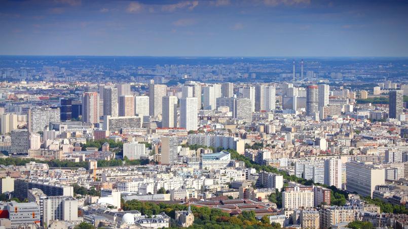 Vue aérienne du 13e arrondissement de Paris.