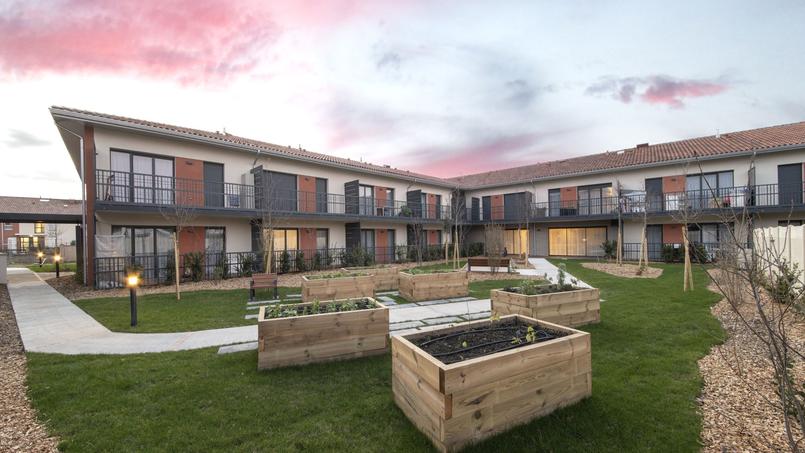 Vue d’une résidence seniors récente signée LP Promotion au nord de Toulouse (mais qui n’intègre pas de logements sociaux).