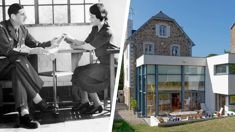 Les actuels propriétaires de la villa où a séjourné le couple de Gaulle (à gauche, en janvier 1943), ont fait construire une extension en 2010.