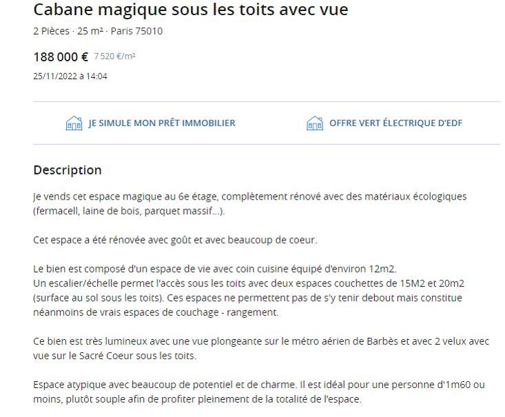 Un logement cherche preneur «d'1m60 ou moins» sur Leboncoin 2