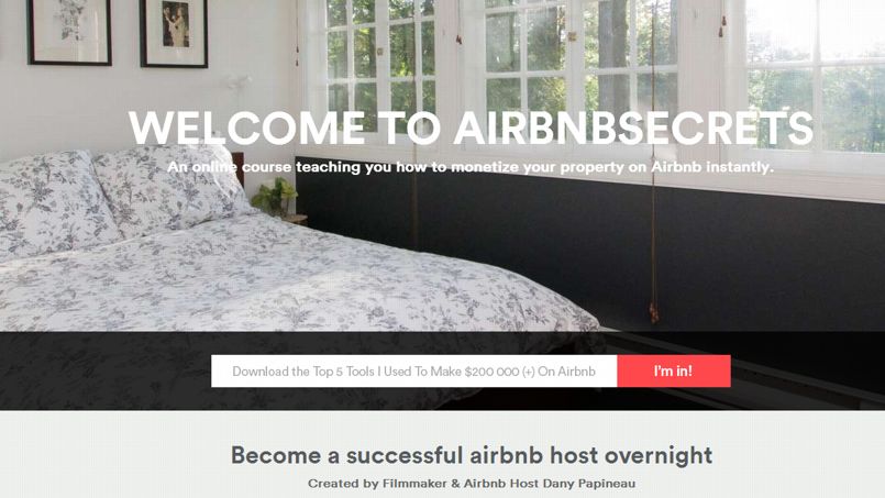Le site de Dany Papineau reprend le design de celui d’Airbnb (DR)
